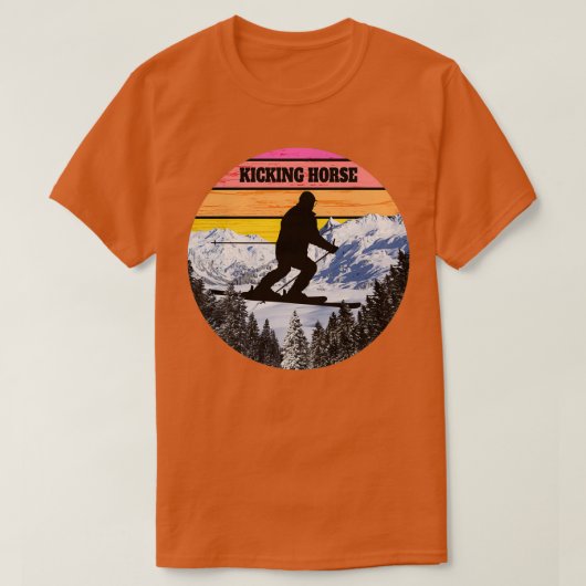 Snow Ski Kicking Horse Skiing Fields Canada T-shirt (Design voorkant)