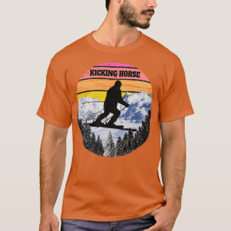 Snow Ski Kicking Horse Skiing Fields Canada T-shirt