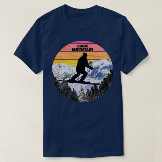 Snow Ski Loon Mountain Skiing Fields New Hampshire T-shirt (Design voorkant)