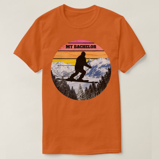 Snow Ski mt Bachelor Skiing Fields Oregon America T-shirt (Design voorkant)