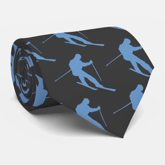 Snow Ski Necktie Stropdas (Opgerold)