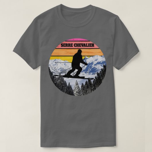 Snow Ski Serre Chevalier Skiing Fields Frankrijk T-shirt (Design voorkant)