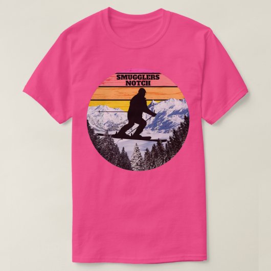 Snow Ski Smugglers Notch Skiing Fields Vermont Ame T-shirt (Design voorkant)