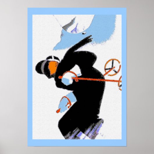 Snow Skier Mountains Poster (Voorkant)