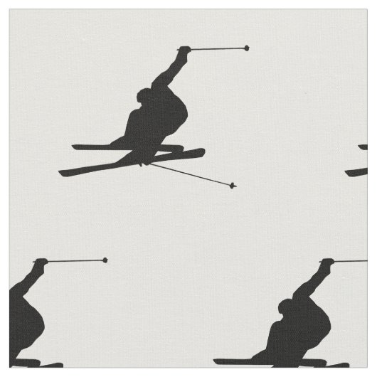 Snow Skier Silhouette Stof (Close Up)