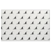 Snow Skier Silhouette Stof (Fat Quarter)