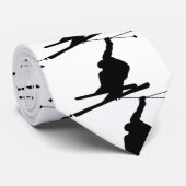 Snow Skier Silhouette Stropdas (Opgerold)