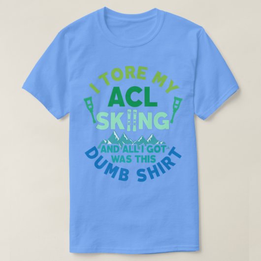 Snow Skiing ACL Knee Injury Get Well Soon  T-shirt (Design voorkant)
