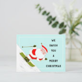 Snow Skiing Kerstmis Feestdagenkaart (Staand voorkant)