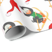 Snow Skiing Penguin Cadeaupapier (Rol Hoek)