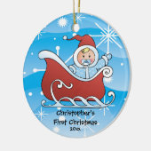 Snow Sleigh Baby's eerste kerst Ornament (Links)