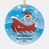 Snow Sleigh Baby's eerste kerst Ornament (Voorkant)