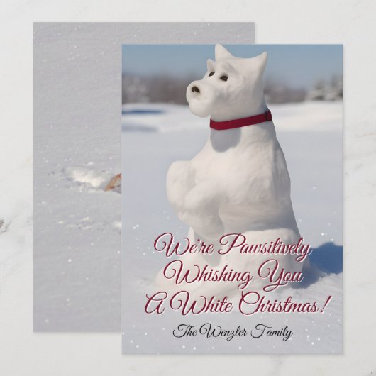 Snow Snowdog Design Feestdagenkaart (Voorkant / Achterkant)