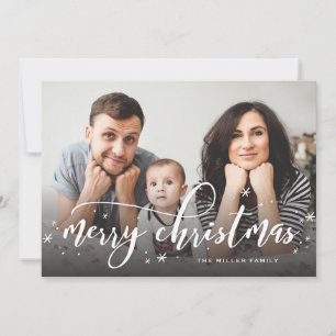 Snow Sprinkle Whimsical-kerstfoto Greep Feestdagenkaart