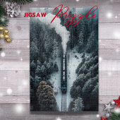 Snow Steam Locomotief op een viaduct natuur puzzel Legpuzzel