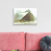 Snow Storm Barn Canvas Afdruk (Insitu (Woonkamer))