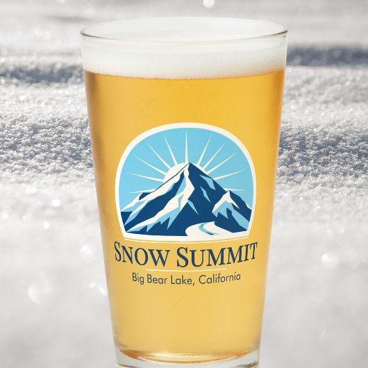 Snow Summit California skigebied souvenir Glas