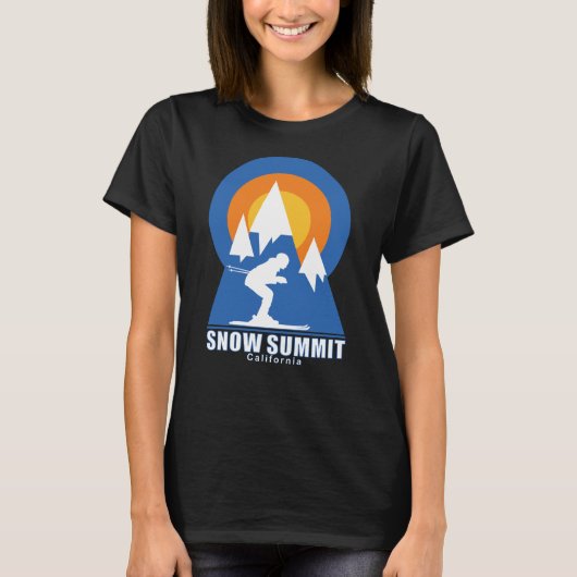 Snow Summit Ski Sunset Retro T-shirt (Voorkant)