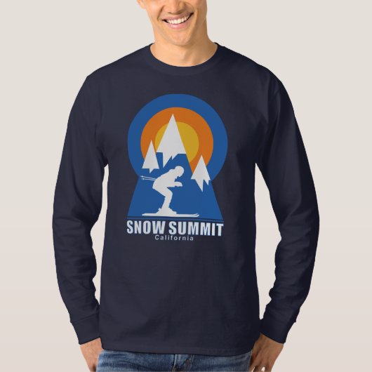 Snow Summit Ski Sunset Retro T-shirt (Voorkant)