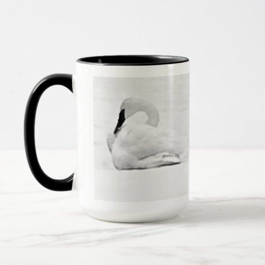 Snow Swans Black and White Mug Mok (Links)