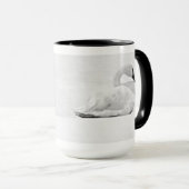 Snow Swans Black and White Mug Mok (Voorkant rechts)