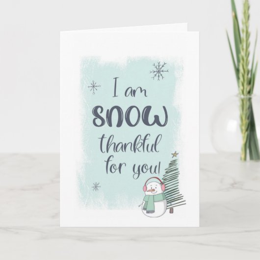 Snow Thankful voor kerstmis Kaart (Voorkant)