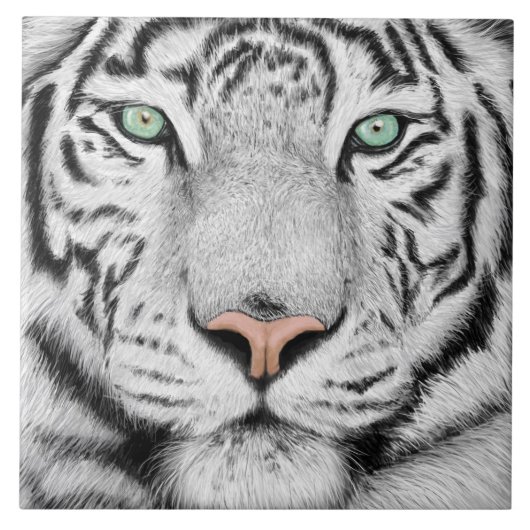 Snow Tiger Face Tegeltje (Voorkant)