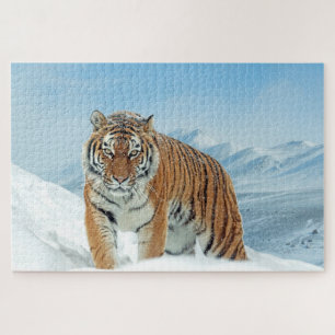 Snow Tiger Mountains Animal Photo Trendy Winter Legpuzzel