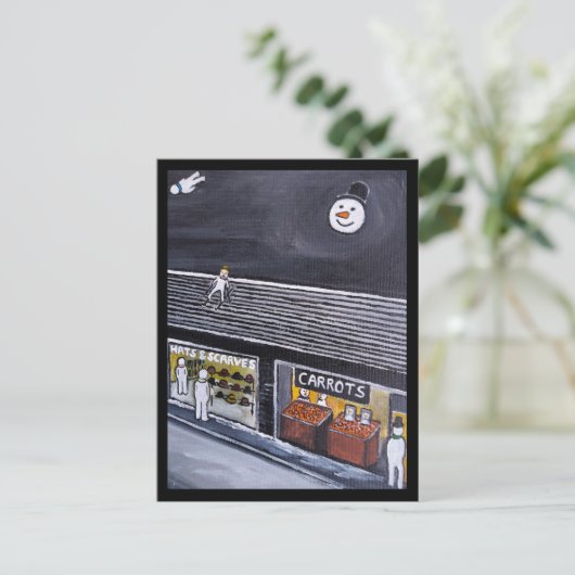 Snow Town Painting by Alfred Fox Briefkaart (Staand voorkant)