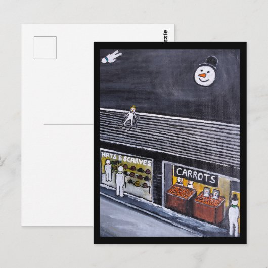 Snow Town Painting by Alfred Fox Briefkaart (Voorkant / Achterkant)