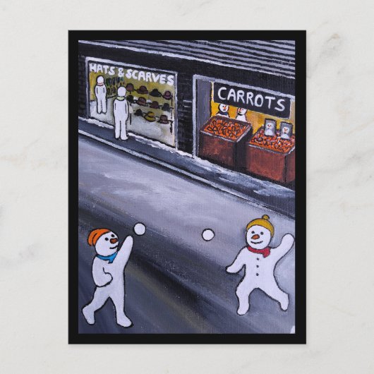 Snow Town Painting by Alfred Fox Briefkaart (Voorkant)