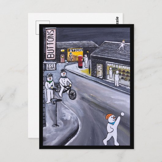 Snow Town Painting by Alfred Fox Briefkaart (Voorkant / Achterkant)