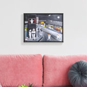 Snow Town Painting by Alfred Fox Canvas Afdruk (Insitu (Woonkamer))