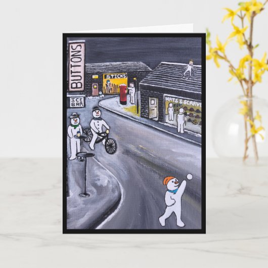 Snow Town Painting by Alfred Fox Kaart (Gele Bloem)