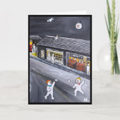 Snow Town Painting by Alfred Fox Kaart (Voorkant)