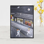 Snow Town Painting by Alfred Fox Kaart (Gele Bloem)