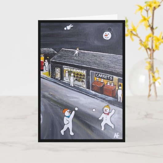 Snow Town Painting by Alfred Fox Kaart (Gele Bloem)