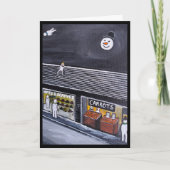 Snow Town Painting by Alfred Fox Kaart (Voorkant)