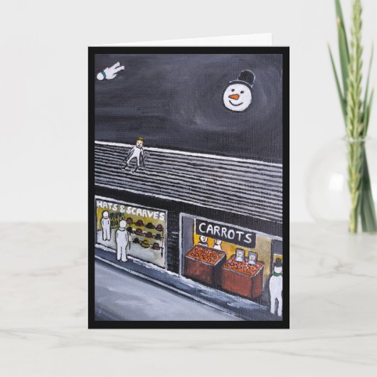 Snow Town Painting by Alfred Fox Kaart (Voorkant)