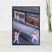 Snow Town Painting by Alfred Fox Kaart (Voorkant)