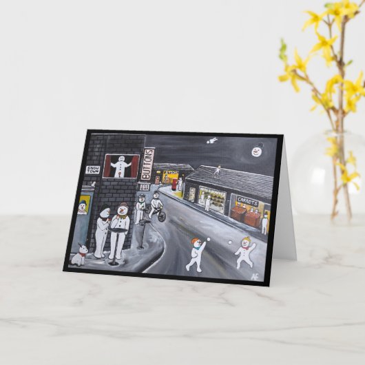 Snow Town Painting by Alfred Fox Kaart (Gele Bloem)