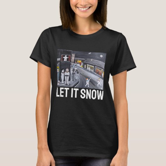 Snow Town Painting by Alfred Fox T-shirt (Voorkant)