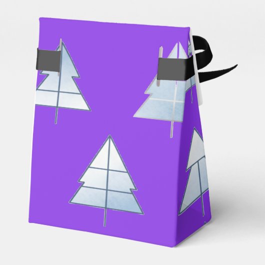 Snow Trees Elegant Winter Bedankdoosjes (Achterkant)