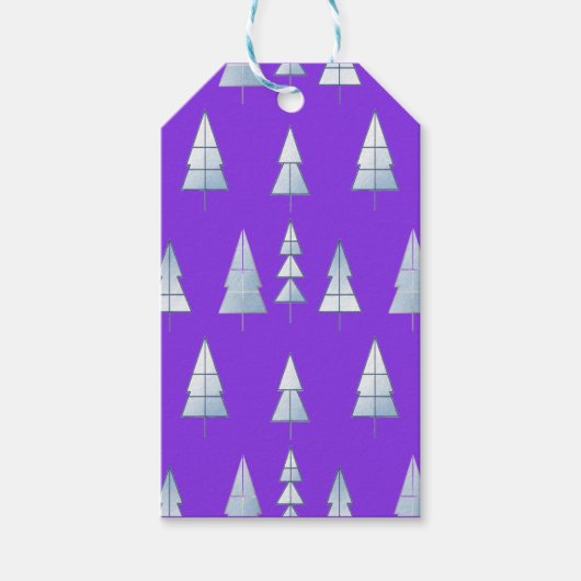 Snow Trees Elegant Winter Cadeaulabel (Voorkant)