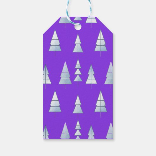 Snow Trees Elegant Winter Cadeaulabel (Achterkant)