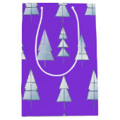 Snow Trees Elegant Winter Medium Cadeauzakje (Voorkant)