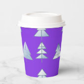 Snow Trees Elegant Winter Papieren Bekers (Links)