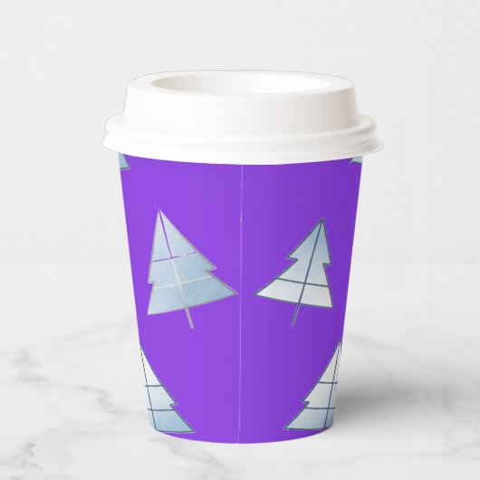 Snow Trees Elegant Winter Papieren Bekers (Rechts)