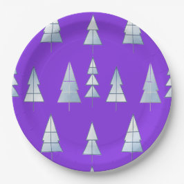 Snow Trees Elegant Winter Papieren Bordje