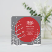 Snow Trees Winter Wonderland Holiday Party Invite Kaart (Staand voorkant)